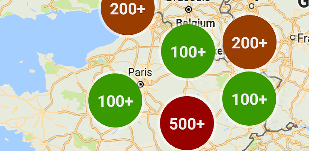 Aperçu de l'application Android de localisation des places PMR